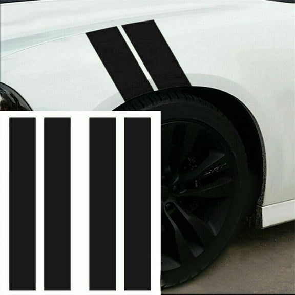 Hood Fender Stripe Get a Distinctive and Eye Catching Look with Our Glossy BLACK Car Hood Fender Stripe Decal Sticker