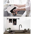 thumbnail image 5 of Black Spring Floral Kitchen Dish Towels for Drying Dishes Set of 3, Elegant Flowers Farmhouse Botanical Waffle Weave Microfiber Hand Tea Bathroom Towels Quick Dry & Absorbent Towel 15.7x23.6, 5 of 7