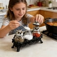 thumbnail image 3 of WEIOUKC Set of 3 Witchy Owl Glass Storage Jars with Owl Lids, Gothic Kitchen Food Containers with Decorative Stand, Resin Owl Head Lids, Versatile Spice Seasoning Canisters for Home Decor, 3 of 4