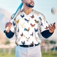 thumbnail image 5 of KLL Various Rooster for Men's Baseball Shirts,Short Sleeve Casual Shirts Button Down Shirt for Men Beach Summer Wedding Shirt-X-Large, 5 of 7