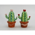 thumbnail image 2 of Ceramic Cactus Salt and Pepper Shakers Hand Painted 3.875in Gift, 2 of 4
