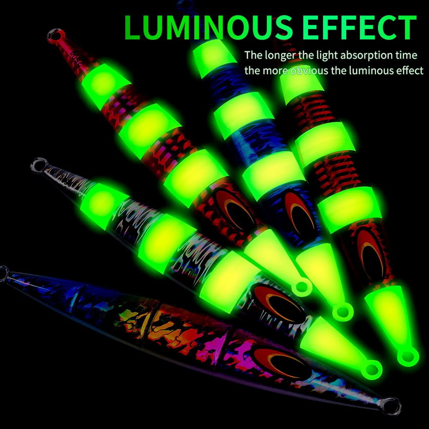 5PC Slow Rolling Tippfish Deep Sea Boat Fishing Glow-in-the-dark Road Bait 30-200g Sea Fishing Bait Fast Sinking Road Iron Plate