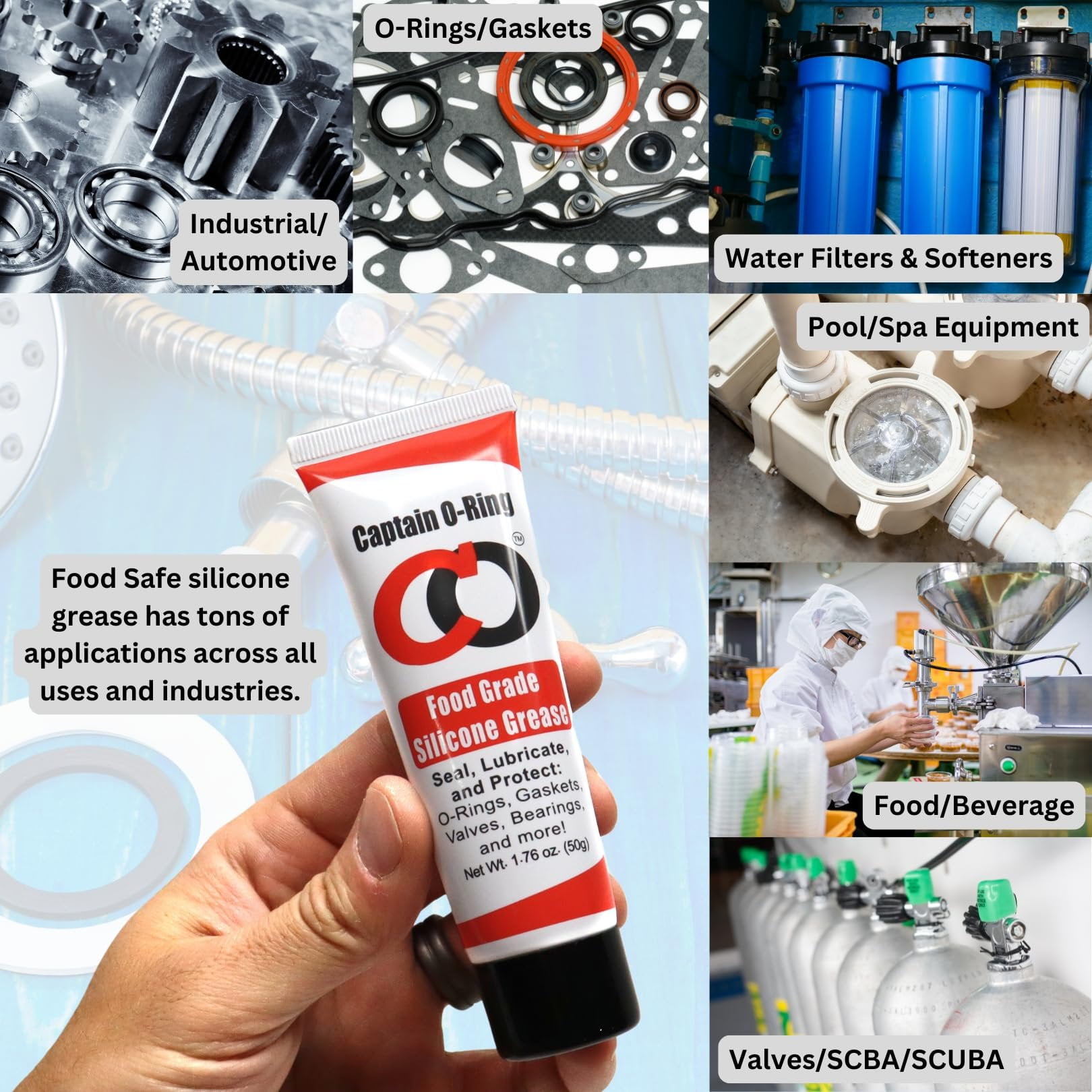 Captain O-Ring, NSF Food Grade Silicone Lubricant Grease, 1.76oz - Walmart.com Captain O-Ring, NSF Food Grade Silicone Lubricant Grease, 1.76oz - Walmart.com