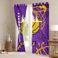 thumbnail image 4 of Feelyou Eat Basketball Sleep Black Out Curtains for Boys, Purple Gold Graffiti Curtains Pack of 2 (42x63 Each), Modern Sports Theme Bedroom Curtains, Window Curtains Bedroom Decor, 4 of 7
