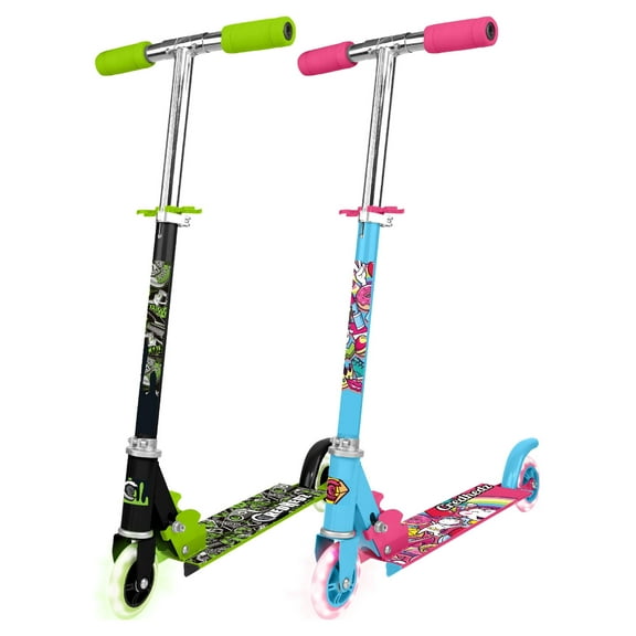 CredHedz 2 Wheel Scooter Light Up Wheel- Graffiti, for Unisex Ages 5