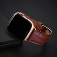 thumbnail image 5 of WFEAGL Apple Watch Series Genuine Leather Replacement Band 42mm 44mm 45mm Wine Red/Rose Gold, 5 of 8
