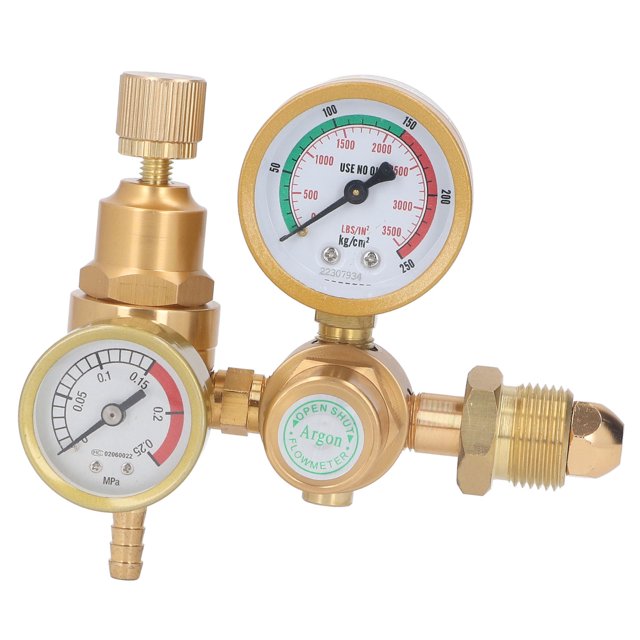 Argon CO2 Regulator, High Definition 6.605GPM Safe Pressure Relief 1/4in Outlet Gas Welding Regulator For TIG