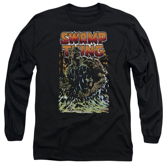 JLA Justice League Swamp Thing Long Sleeve Adult 18/1 T-Shirt Black