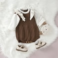 thumbnail image 6 of Generic Toddler Girls Knitted Outwear Girls Long Sleeve Splice Knitted Ruffles Sweater Baby Bodysuit Romper 1 Piece Outfits Clothes, 6 of 9