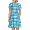 thumbnail image 1 of Disketp Dolphin para Vestido de Manga Corta para Mujeres, Vestidos de Verano para Mujeres, Casual y Holgado para la Playa, 1 of 6