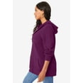 thumbnail image 3 of Roaman's Women's Plus Size Thermal Waffle Hoodie Zip Up Cardigan Jacket, 3 of 5