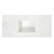 Ceres 49" Engineered Stone Vanity Top in Grain White with Single White Sink