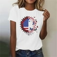 thumbnail image 5 of Women's T-shirts Independence Day Tops Short Sleeves Crew Neck T-shirt for Women with Printed Graphic Simple Pattern Summer Casual Daily Outfit Essentials Ship in 2 Days, 5 of 7