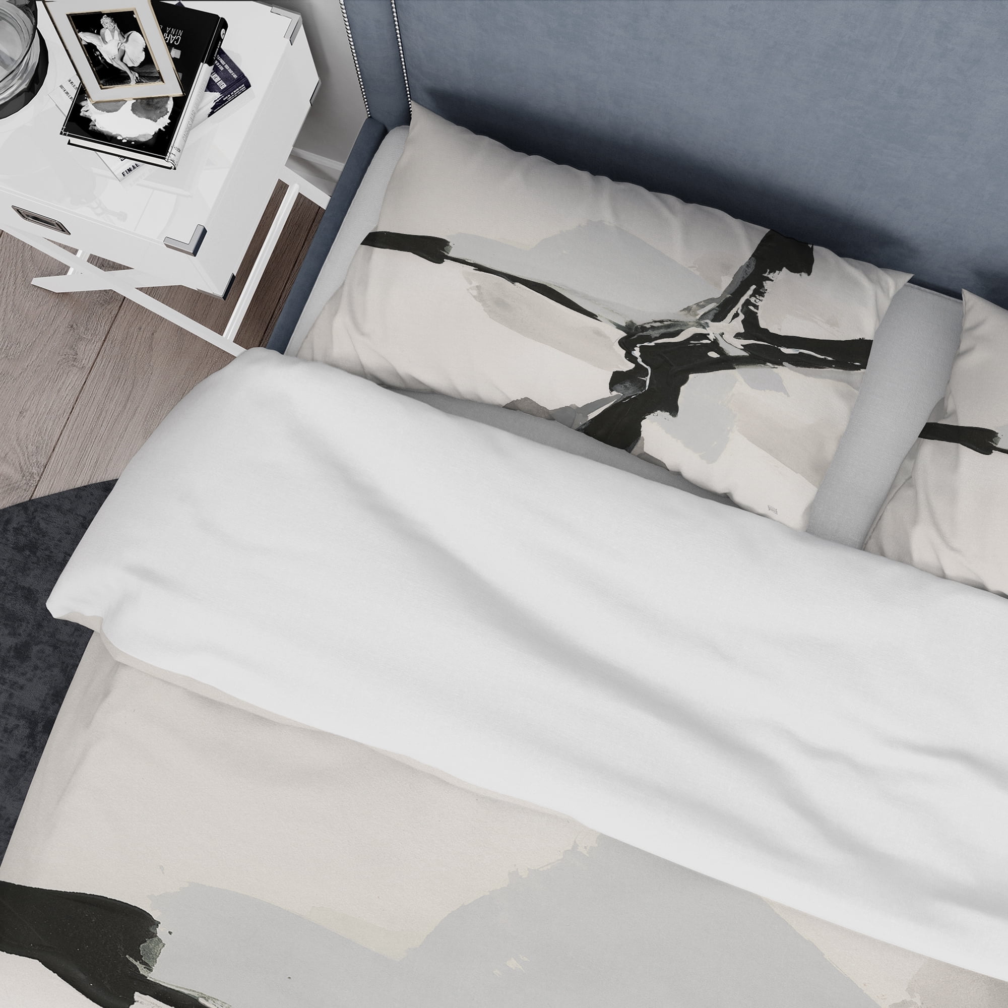 Designart 'Abstract Neutral III' Geometric Duvet Cover Set