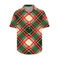 thumbnail image 4 of Awdenio Mens Shirts Christmas Hawaiian Shirt for Men Short Sleeve Button Down Plaid Santa Vacation Dress Shirts,Size M, 4 of 5