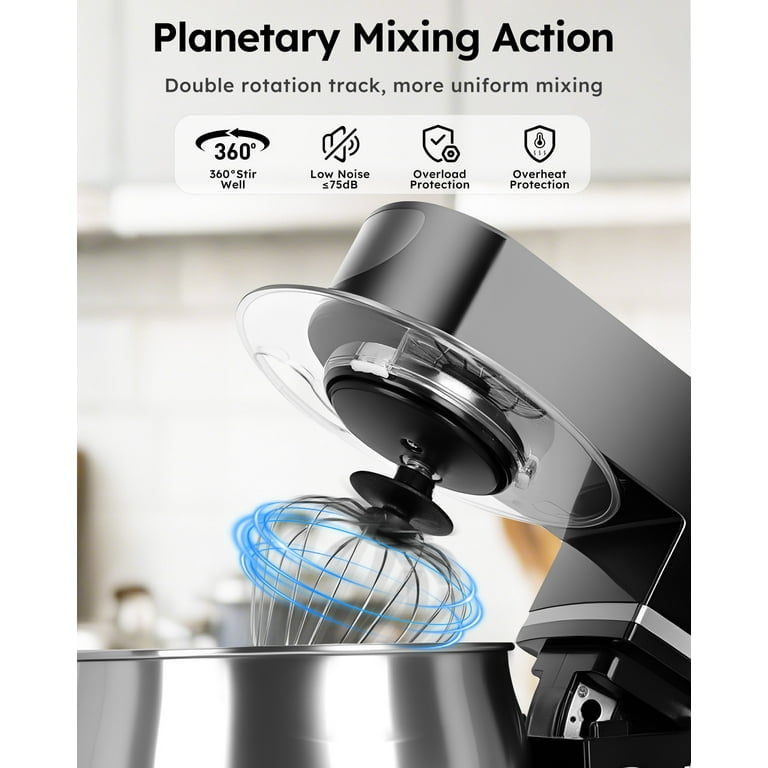 Casualife Stand Mixer, 6.5-QT 6-Speed Tilt-Head Kitchen
