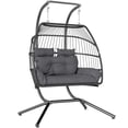 thumbnail image 1 of Outsunny Chaise Oeuf Suspendue Double, Chaise Hamac Pliable, Gris Foncé, 1 of 10