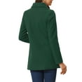 thumbnail image 3 of INSPIRE CHIC Women's Pea Coat Double-Breasted Notch Lapel Mid-Thigh Winter Coat L Army Green, 3 of 6
