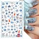 thumbnail image 3 of Diseño de Arte de uñas nevadas de invierno, pegatina 3D de árbol de las maravillas de alce de nieve blanca, decoración de uñas, accesorio de calcomanía de oso de pingüino lindo SAF816, 3 of 4