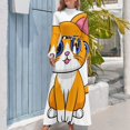 thumbnail image 4 of Cute Orange Cat Cartoon Women's Long Dress Long Sleeves Dress Vintage Dresses Party Maxi Dress High Waist Dress, 4 of 4