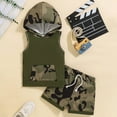 thumbnail image 2 of GXWEA 3T Boy Clothes Boys Short Sets Toddler Boy Clothes Summer Outfits Hoodie Sleeveless Tank Tops And Shorts Set With Pockets 2 Piece Clothing Set 6-9 Months, 2 of 7