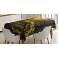 thumbnail image 1 of Ambesonne Forest Tablecloth Rectangular Table Cover, Misty Morning Sun Rays, 60"x90", Brown Fern Green, 1 of 3