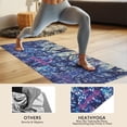 thumbnail image 4 of Blue Purple Butterfly Pattern Hot Yoga Mat Towel Non Slip for Hot Yoga - Quick-Drying Yoga Mat Cover with 4 Corner Pockets with Travel Bag - Hot Yoga Towel Non Slip 74"x26", 4 of 6