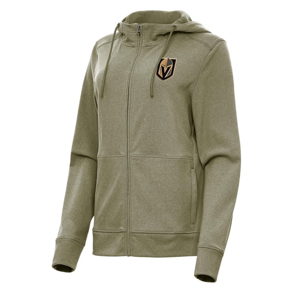 Women's Antigua Olive Vegas Golden Knights Seeker Full-Zip Hoodie