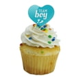 thumbnail image 5 of Team Boy Baby Blue Footprints Heart Love Cupcake Picks Toppers Decoration Set of 6, 5 of 6