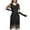 Black, variant on Women's Retro 1920s Sequins Flapper Dress Floral Lace V Neck Vintage Fringed Evening Party Cocktail Dresses