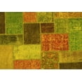 thumbnail image 1 of Ahgly Company Machine Washable Indoor Rectangle Patchwork Yellow Transitional Area Rugs, 6' x 9', 1 of 4