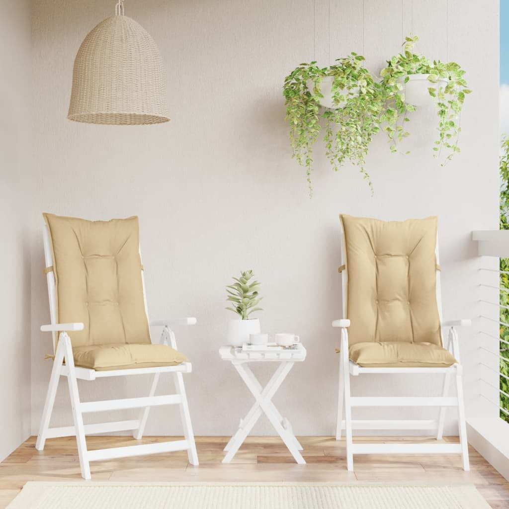 vidaXL Highback Chair Cushions Outdoor Seat Pad Garden Patio Furniture Fabric