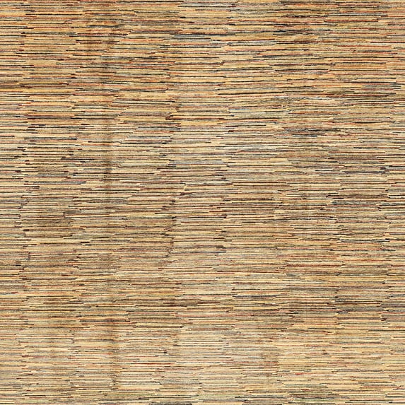 Ahgly Company Indoor Square Abstract Light Brown Abstract Area Rugs, 7' Square