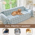 thumbnail image 5 of Smuge Couch Cover Sofa Covers Washable, Sectional Couch Covers L Shape Sofa towel Slipcovers Furniture Protector for Dogs Cats Pet(71"x 150", Blue), 5 of 8