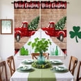 thumbnail image 4 of Swag Curtains Valances for Windows, Red Truck with Christmas Tree Short Kitchen Window Curtains Over Sink, Vintage Brown Wood Grain Cafe Curtains Panel Set Of 2,Rod Pocket, 36 Inches Length, 4 of 9