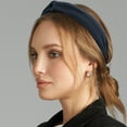 thumbnail image 3 of Unique Bargains Satin Knotted Headband Hairband for Women 1.2 Inch Wide Navy Blue, 3 of 7