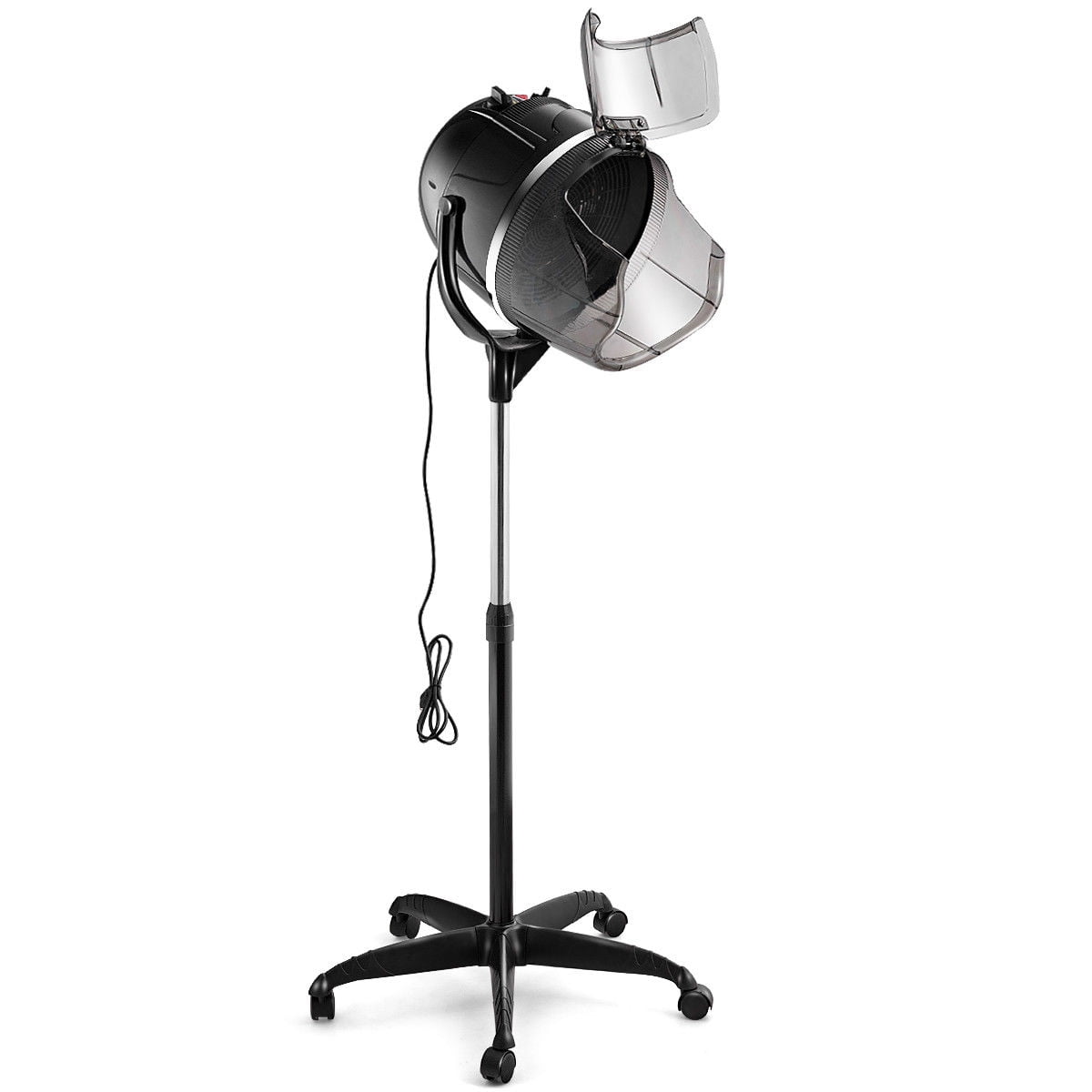 Costway Adjustable Stand Up Hood Floor Hair Bonnet Dryer Rolling Base Salon Wheels Walmart