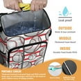 thumbnail image 2 of Travel Cooler Bag - Red and White Striped Baseballs Pattern Camping Beer Cooler Backpack with Bottle Opener- Waterproof Insulated Picnic Backpacks - Cooler Bag for Beach, 2 of 6