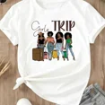 thumbnail image 6 of 100% Cotton Girls Trip With Four Women And Suitcases Print T Shirt White Casual Loose Fit For Leisure And Sports Activities Golf Gift T-Shirt For Men and Women, 6 of 6