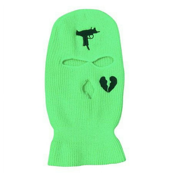 3-Hole Full Face Cover, Winter Balaclava Knitted Ski Mask Cycling Warm Funny Mask for Cycling Outdoor Sports, Green