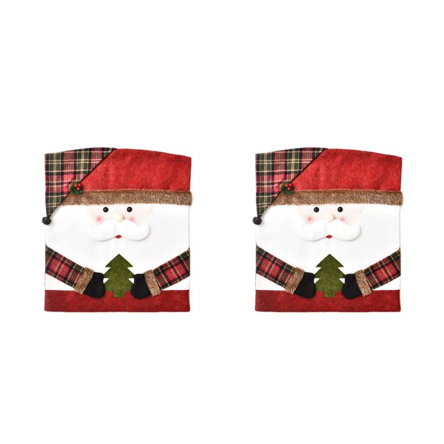 Bearachild Funda trasera para silla de tela de franela de animales de dibujos animados de Papá Noel, fundas de asiento suaves y cómodas, decoración Type2 NO2 Bearachild CBP183740