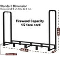 thumbnail image 6 of Firewood Rack Outdoor 8ft Heavy Duty Logs Holder for Indoor Fireplace Metal Wood Pile Storage Stacker Organizer, Matte Black, 6 of 7
