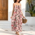 thumbnail image 6 of Women's Tropical Summer Maxi Dress Spaghetti Strap Sleeveless Monstera Leaf Print Loose Fit Flowy Long Dress Casual Beach Vacation Holiday Party Sun Dress, 6 of 9