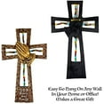thumbnail image 3 of Urbalabs Western 13 Inch Wall Cross Praying Hands God Bless Our Family Beads Cross Rustic Cowboy Religious Wall Hanging Cross Country Wall Decor Room Decoration Office Church Home, 3 of 7