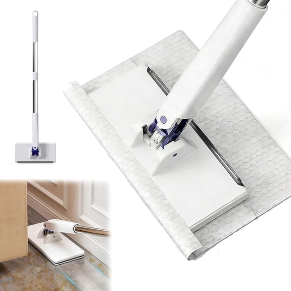 No-Touch Mop - Convenient Cloth Changing Mini Mop with Hands-Free Cloth Release, Zero Touch Snap Grip Mini Mops for Wet & Dry Cleaning, Lightweight Snap for Corners