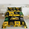 thumbnail image 2 of Manfei Cartoon School Bus Bedding Comforter Set, Transportation Vehicle Twin Comforter Sets, Yellow Public Truck Reversible Bedding Set, Ultra Soft Home Decor, 2pcs, 2 of 8