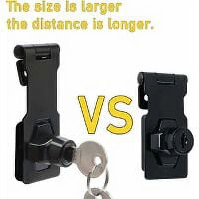Hasp Lock, Door Latch Lock Buckle 2 3 Inch 2 in 1 Lock Buckle and Padlock with Padlock and Key for Punch Free Doors/Cabinets