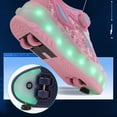 thumbnail image 2 of Yiomxhi Kids Roller Shoes, Boys Girs Sneakers with LED Light Wheels, Become Sport Sneaker for Christmas Birthday Children Gift, Adjustable Roller Skates Suitable for Outdoor School, 2 of 7