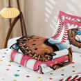 thumbnail image 5 of Homewish Baseball Ice Cream Zipper Full Size Comforter Sets with Fitted Sheet and 2 Pillowcases,Kids Sports Zipper Bedding Set,Pink,Colorful Polka Dots Reversible,4 Pieces, 5 of 7