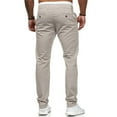thumbnail image 4 of Fgnfyis Slim Waist Full Trousers Men's Casual Solid Mid Pocket Length Fashion Pant Men's pants Trousers for Men Khaki M, 4 of 9
